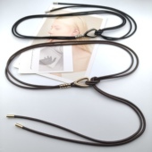 复古风皮绳细腰带女百搭长款 打结腰链配裙子大衣外套收腰时尚 皮带