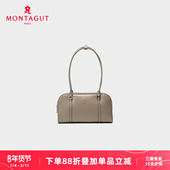 梦特娇女包2026春季 新款 复古通勤法棍包轻奢褶皱牛皮单肩包腋下包