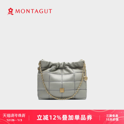 梦特娇小香风菱格链条斜挎包