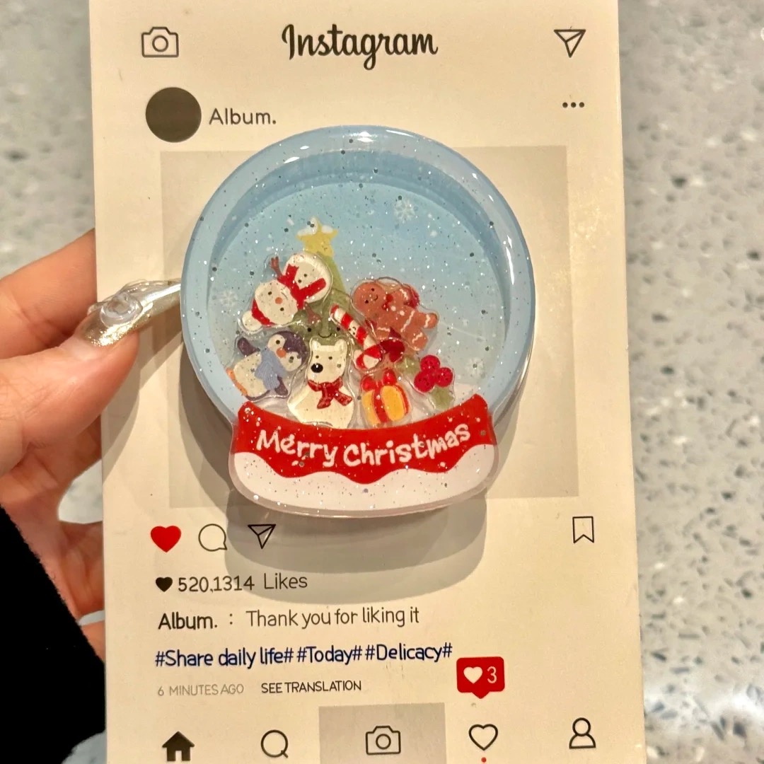 韩国ins可爱圣诞狗狗摇摇乐Magsafe磁吸手机气囊支架伸缩折叠粘贴