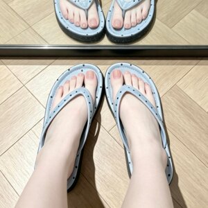 波点人字拖女夏季厚底外穿