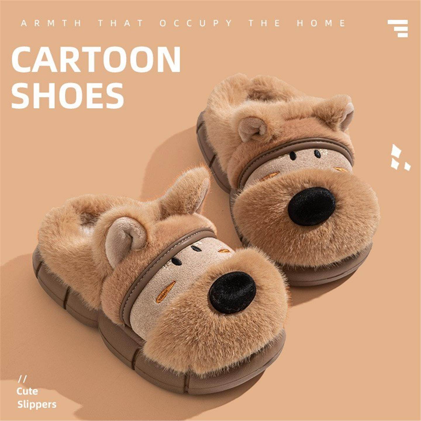 儿童棉拖鞋男童2025秋冬季原创3D小狗西高地卡通可爱加绒棉拖女生