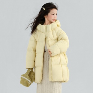 女童羽绒服中长款加厚2025新款儿童小女孩中大童亲子冬季洋气外套