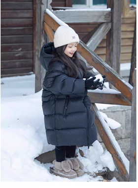 女童羽绒服中长款2024新款洋气中大儿童加厚白鹅绒冬装外套男童潮