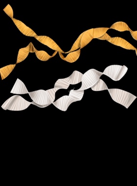 D008婚礼卷纸折纸婚礼素材手绘折纸飘带瓦楞纸PSD源文件非实物