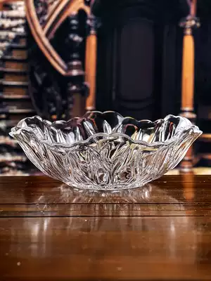 Gauss creative modern Nordic large crystal glass fruit plate home living room coffee table snack candy plate fruit Basin