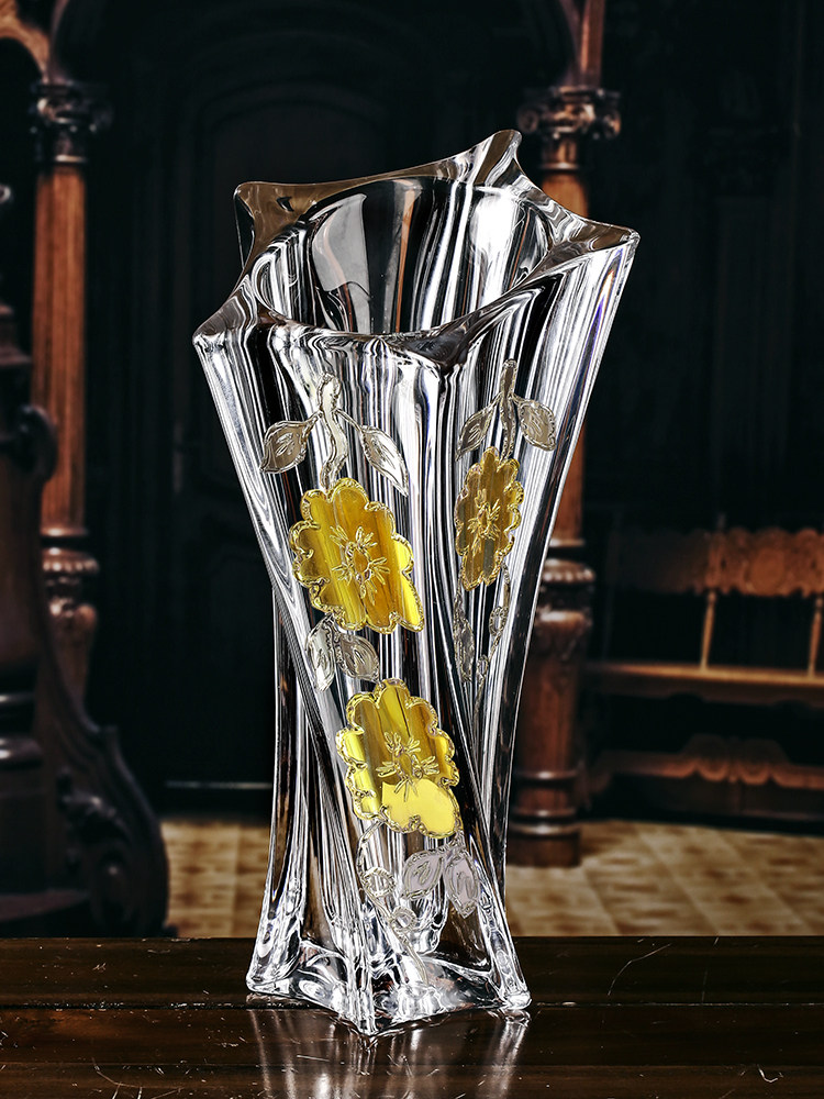 Czech Republic imported BOHEMIA crystal glass vase creative modern simple classical living room ornaments transparent flower