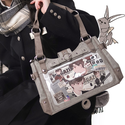 DRDR原创设计极乐废土帆布版痛包机车风日常通勤甜酷单肩手提挎包