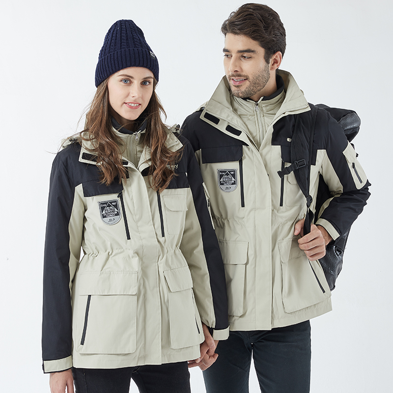 冲锋衣女潮牌韩国三合一可拆卸两件套防水防风登山滑雪服男士外套-封面