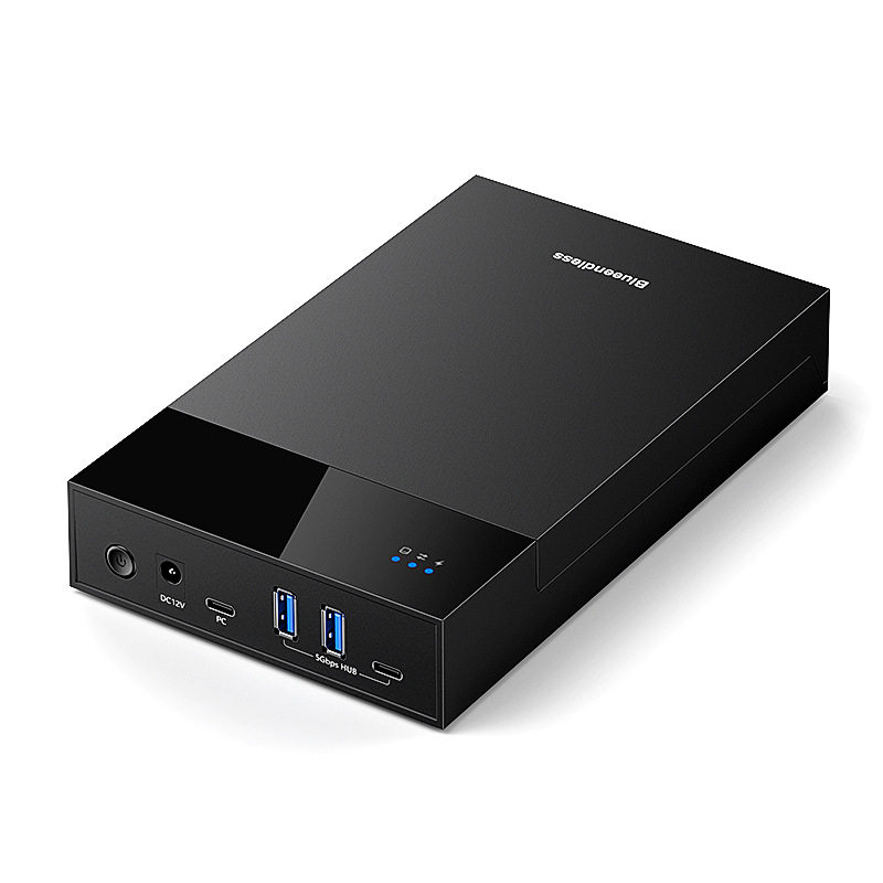 3.5寸移动硬盘盒2A1C扩展USB3.0HUB台式机sata固态机械24TB读取器
