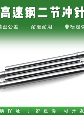 T冲二节冲针：60/80毫米D0.6-D20白钢冲针小脑T型模具冲头加SKD11
