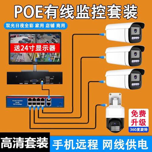 POE监控器设备套装全套高清家用