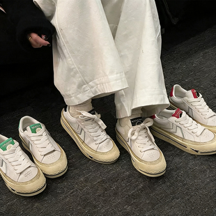 26春季美式复古厚底德训鞋女增高网球板鞋女透气休闲鞋百搭小白鞋