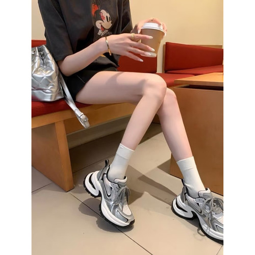 真皮版赵露思同款网面透气老爹鞋