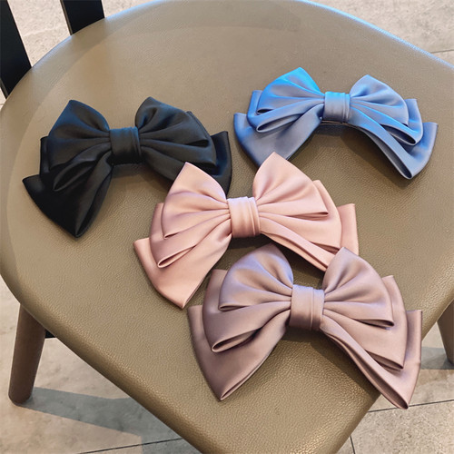 缎面蝴蝶结弹簧夹简约YUYOU发夹