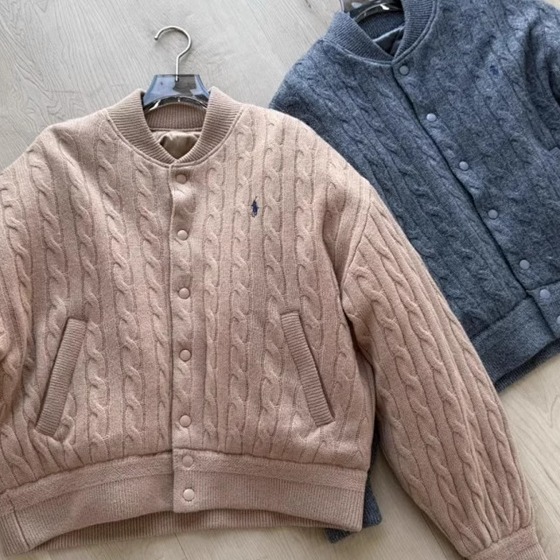 25秋冬新款 外层毛衣材质内里行棉加厚暗扣棒球服夹克棉服