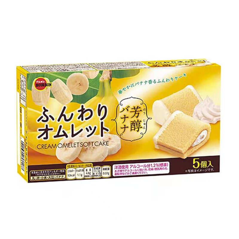 日本进口布尔本Bourbon限定款香蕉夹心蛋糕水蜜桃奶油海绵蛋糕卷