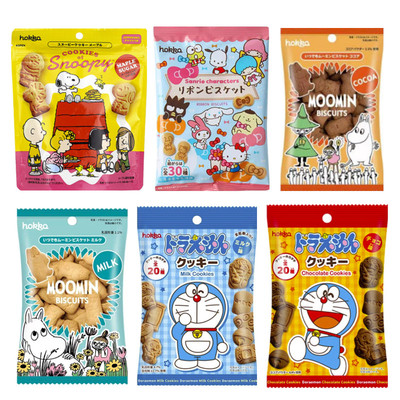 日本联名北陆制果哆啦A梦三丽鸥蝴蝶结造型饼干巧克力儿童零食