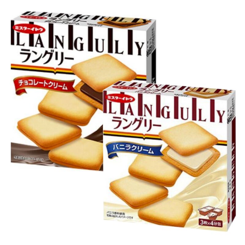 日本进口伊藤languly依度饼干云呢拿巧克力香草奶油夹心曲奇