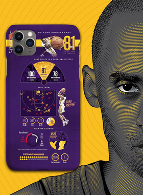 Kobe科比手机壳se17plus苹果12XSMAX13XR14适用iphone11PRO15Ultra华为安卓可定制