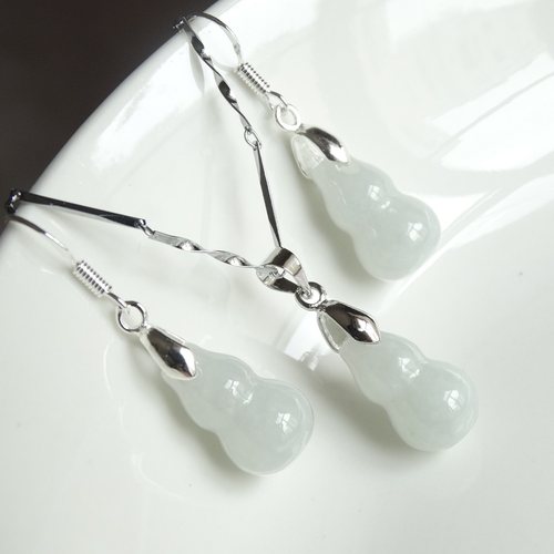 新款正品招财旺事业一套项链翡翠