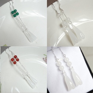 纯银防过敏显气质仿白玉兰花耳坠百搭耳环招财旺家旺事业转运耳线