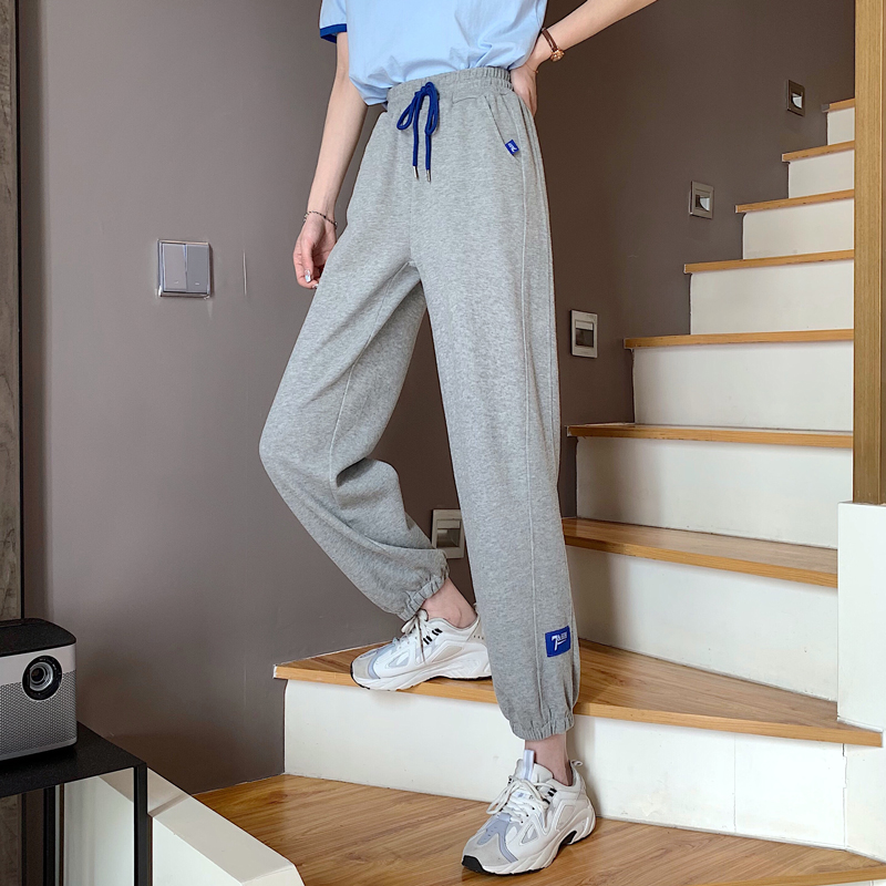 Real shot sports pants spring and summer new loose pants high waist show thin leisure corset Harem Pants women's fashion