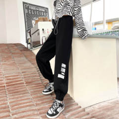 Real shot 2021 spring and autumn thin pants women's fashion versatile Harlan corset casual pants Student Korean pants