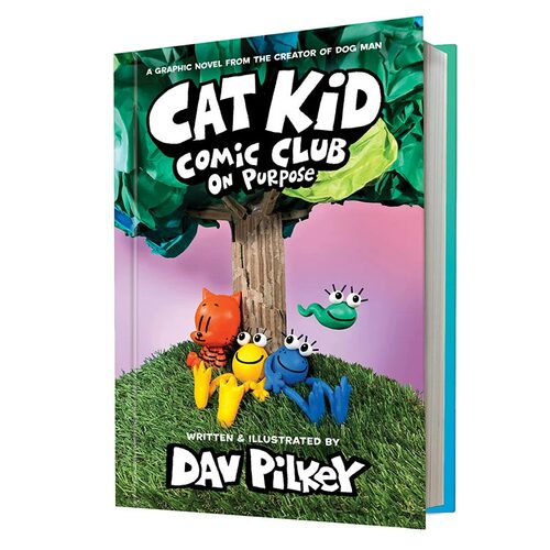 现货 英文原版  Dog Man 神探狗狗作者Dav Pilkey新作 Cat Kid Comic Club 小彼蒂的漫画俱乐部3 儿童漫画制作艺术插图