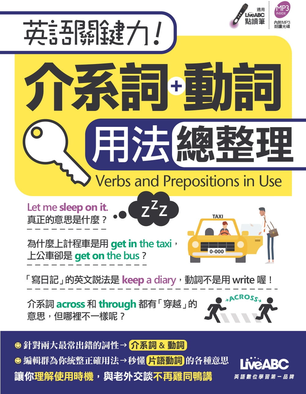 预售正版 原版进口书 希伯仑编辑部英语关键力!介系词+动词 用法总整理:【1书+1片朗读MP3光盘】希伯仑语言学习