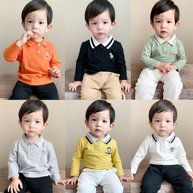 秋冬婴幼儿衣服珠地棉宝宝polo衫