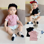 1男宝宝洋气夏装 男童polo衫 儿童T恤 中小童短袖 上衣打底衫 夏季 新款