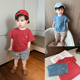 儿童卡通刺绣小标T恤2024夏季 上衣潮 婴儿短袖 新款 男女宝宝打底衫