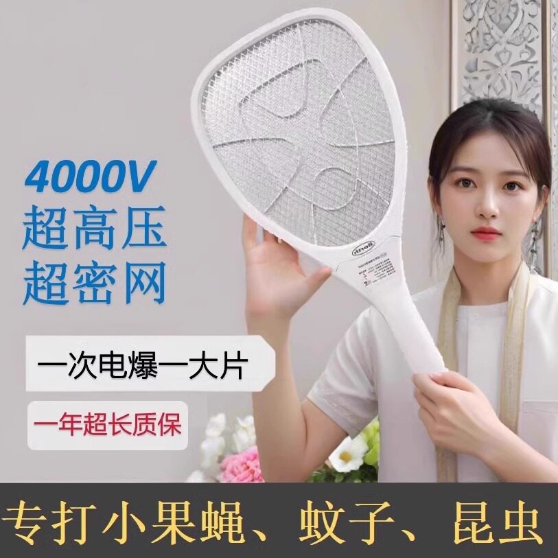 超密网电蚊拍迷你车载换干电池果蝇打蚊神器水果飞虫小咬加细婴儿