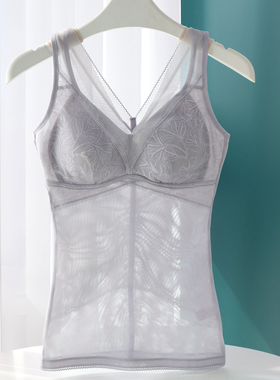 早秋吊带背心文胸一体带胸垫薄款塑身美体内衣女束腰收腹内搭打底