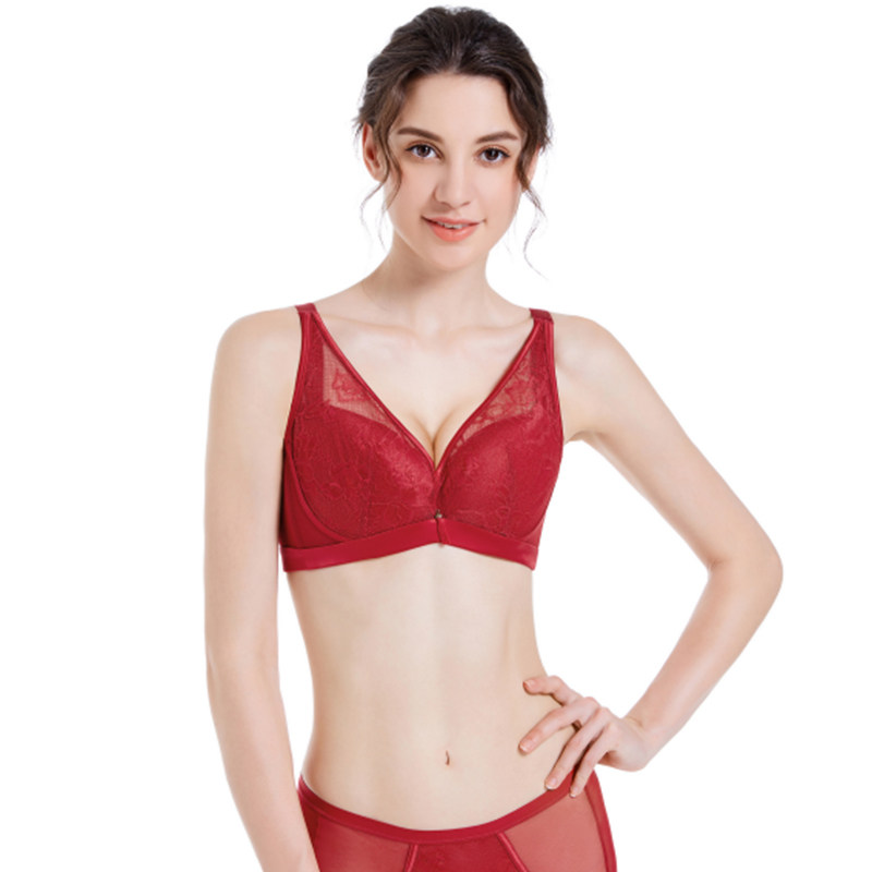 幂姿新款瑾瑜套装薄款内衣夏季软钢圈调整型聚拢文胸蕾丝女士胸罩