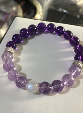 女紫水晶原创薰衣草手链