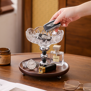 复古桌面收纳盒玄关钥匙杂物收纳架客厅梳妆台化妆品香水收纳托盘