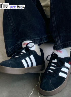 Adidas阿迪达斯德训鞋男女VL COURT 2.0低帮翻毛皮运动板鞋JS3003