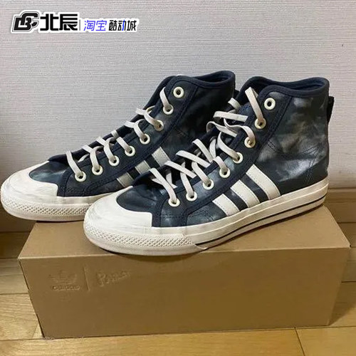 Adidas三叶草高帮帆布鞋