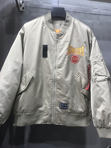 美式复古棒球服外套男秋冬新款潮牌宽松休闲飞行员夹克羽绒服上衣