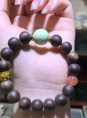 花道语阁白棋楠沉香木单圈手链