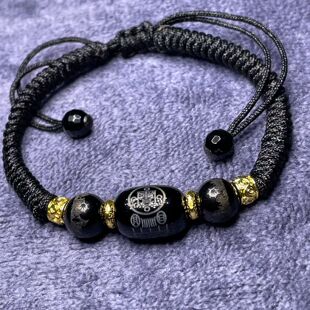 2026-2027天然黑玛瑙赤马红羊手串手工编织手链男女手绳本命年