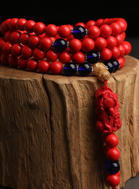 朱砂108颗佛珠手串饰品义乌