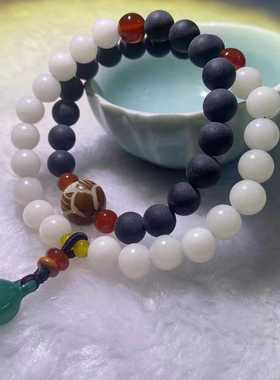 搭配双圈手串花道语阁药珀原创