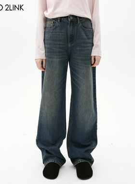 少量特价｜2LINKS 中腰镰刀 利落廓形 复古做旧水洗 极简牛仔长裤