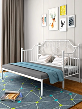 家用多功能拼接床铁艺沙发折叠铁床推拉坐卧两用抽拉床伸缩铁架床