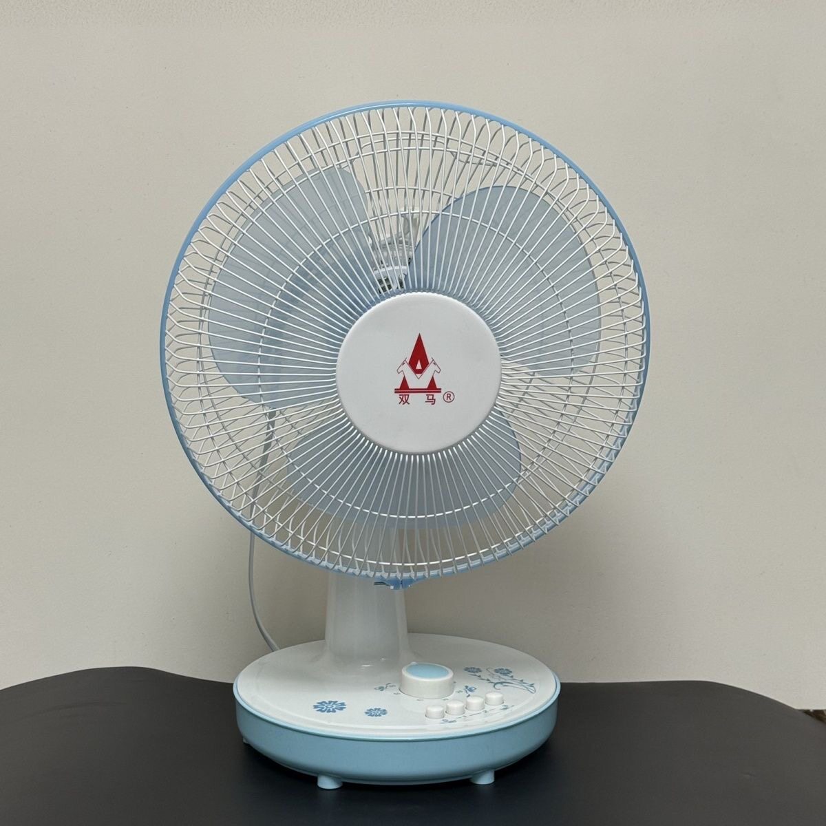 柳州双马牌小台扇复古大风力摇头家用台扇座钟座台风扇纯铜电机