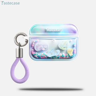 2代泡泡珠耳机壳挂绳原创可爱动物防摔保护壳 Tastecase高级感线绘磁吸耳机套适用苹果AirPodsPro三代