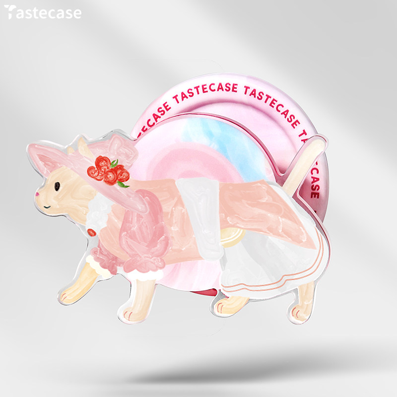 Tastecase穿衣服的猫磁吸手机支架适用苹果MagSafe可爱伸缩新款